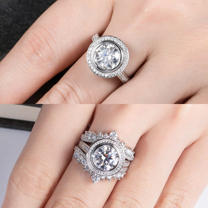 3ct D Color Moissanite Halo Engagement Wedding Ring 925 Sterling Silver Rings For Women Jewelry Wholesale
