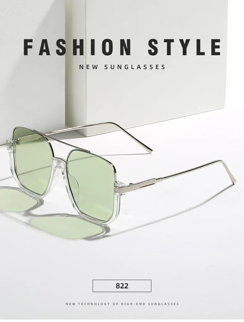 Trendy Polygonal Punk Sunglasses Oversized Goggle Advanced Sense One Piece Large Frame Sun Glasses New Steampunk Eyewear UV400