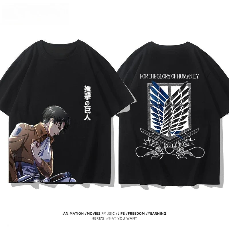 Wings of Liberty Printed Short Sleeve T-shirt Men's and Women's Fashion Loose Cotton Top