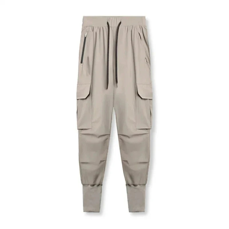 2024 New Men's Cargo Pants Summer Thin Loose Quick-Drying Elastic Leggings Running Training Sweatpants Casual Trend Trousers