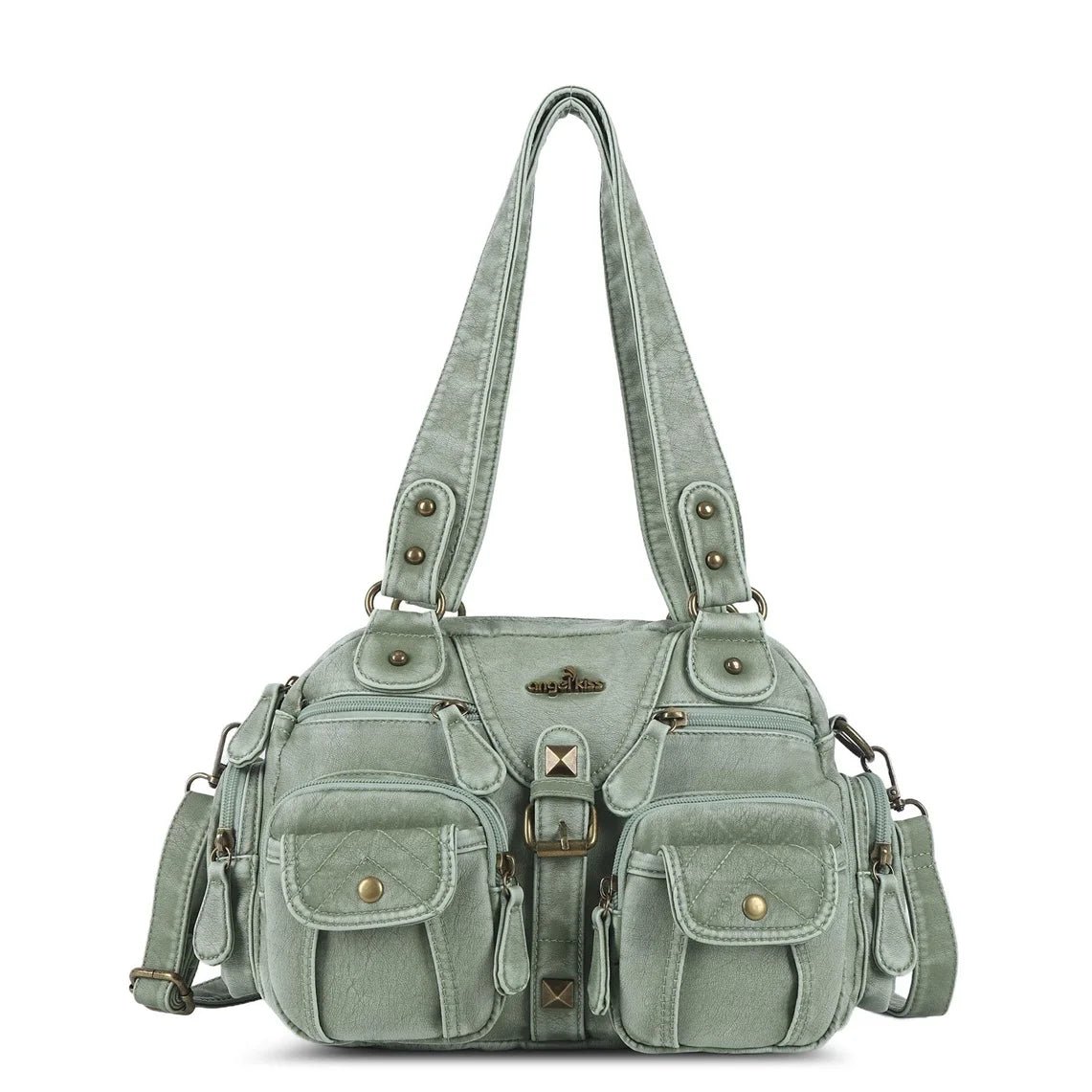 Women Small Handbags Satchel Top-handle Handbag PU Shoulder Bag 8”x11” Dumpling Pack Multi-pockets Shoulder Bag