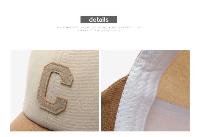 Unisex Cotton Baseball Cap For Women And Men Casual Snapback Hat Fashion Letter C Patch Hat Summer Sun Visors Caps