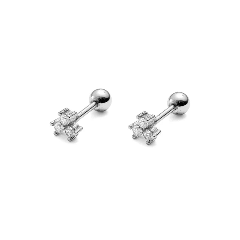 925 Sterling Silver Fashion Love Butterfly Romantic Star Crown Screw Stud Earrings for Women Ear Bone Piercing Jewelry