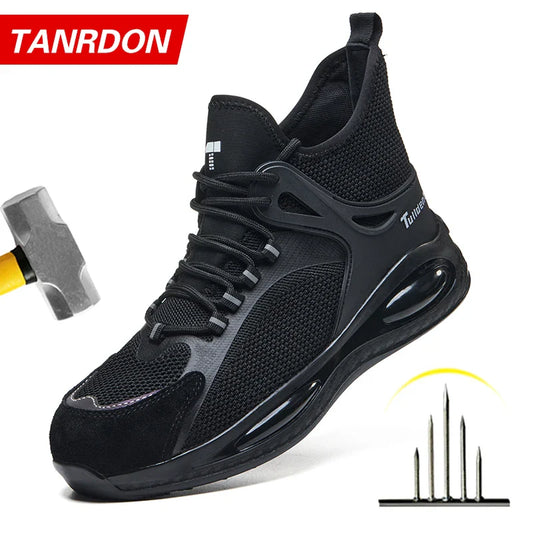 Men's protective shoes, breathable, lightweight, and safe shoes, anti-smashing and anti-puncture work shoes, steel-toe shoes