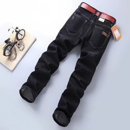 2025 Men's Casual Thin And Lightweight  Skinny Jeans Trousers Tight Pants Solid Colors