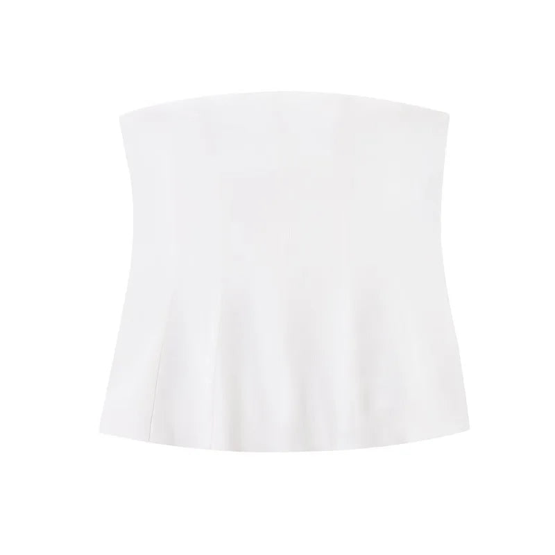 Off Shoulder Crop Top Woman Sexy Backless Corset Top Female White Pink Bustier Tops Woman 2025 Camisole Tube Tops Women