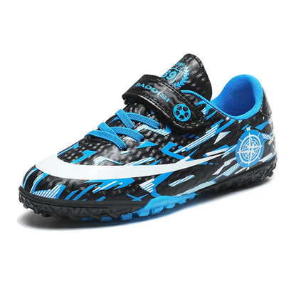 Hot Child Football Boots Outdoor Trainers Soccer Shoes For Kids Boys Hook Loop Football Sneakers Cleats Futsal Shoes Children