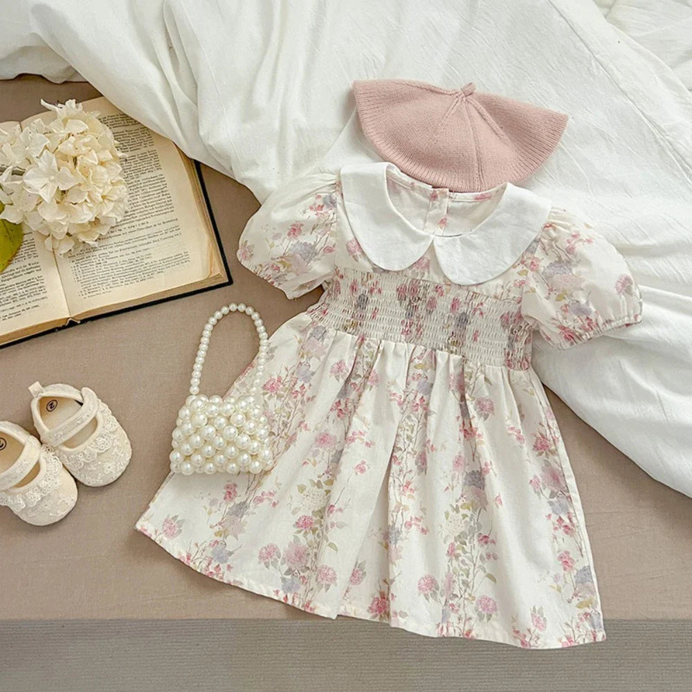 Sweet Princess Dress European and American Style Summer New Flower Printed Children's Clothing Girls Dresses