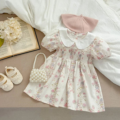 Sweet Princess Dress European and American Style Summer New Flower Printed Children's Clothing Girls Dresses