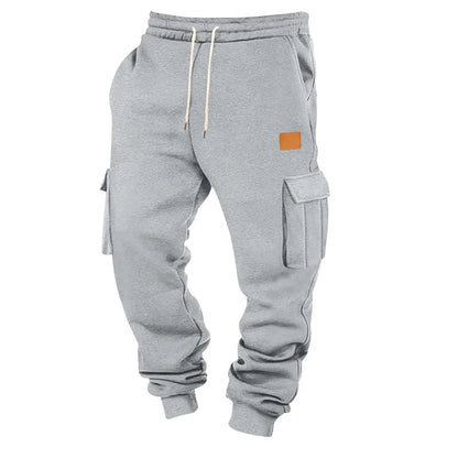 Men's Cargo Pants 2025 New Casual Loose Autumn Winter Straight Baggy Pants Multi-Pockets Solid Color Pinting Sweatpants ﻿