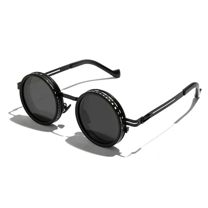 Metal Round Punk ND9-level Adjustable Dimming Sunglasses Women Polarized UV400 Fashion Men Outdoor Sun Glasses