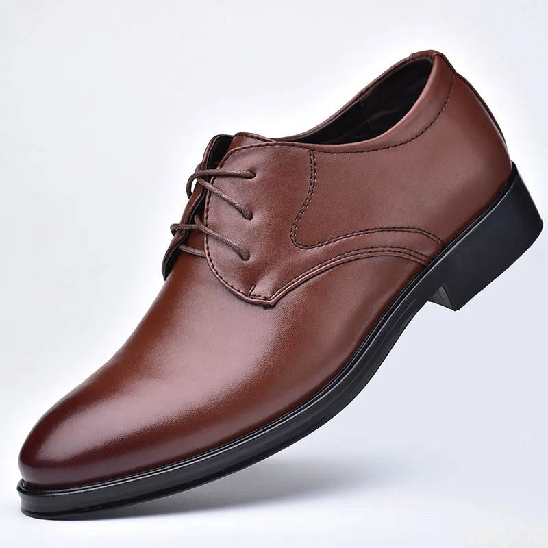 Sapatos Masculinos de Couro Sapatos Sociais Casuais que Combinam com Tudo Calçados com Amortecimento Resistentes ao Desgaste