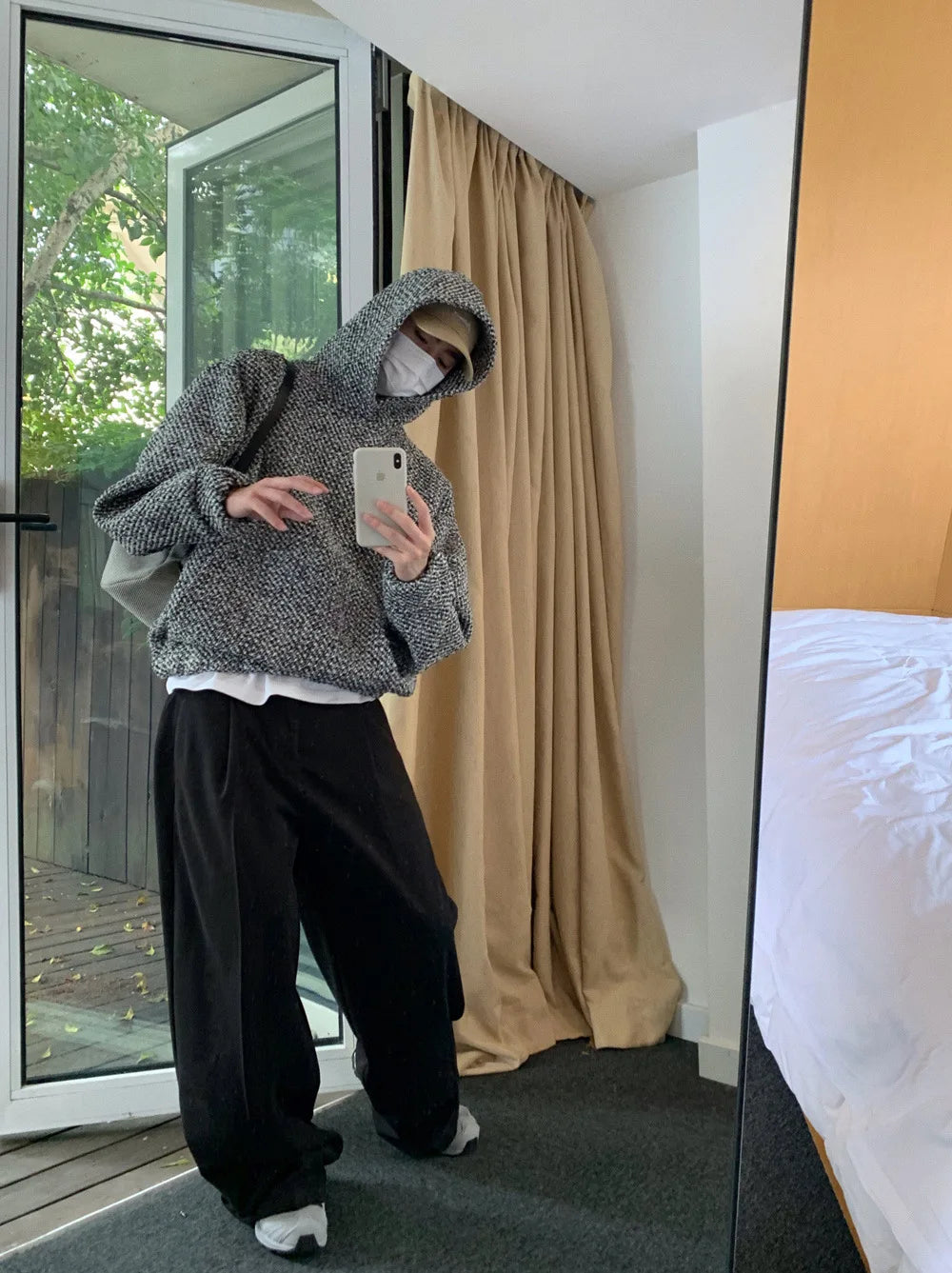 Autumn Clothing Men's Luxury Harajuku Texture Hooded Sweatshirt Casual American Fashion Long Sleeve Vintage Pocket Hoodies M-3XL