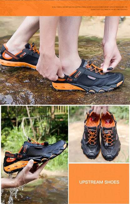 Summer Wading Hiking Shoes for Men Outdoor Man Sneakers Breathable Quick Drying Sports Trekking Beach Barefoot Mens Shoes