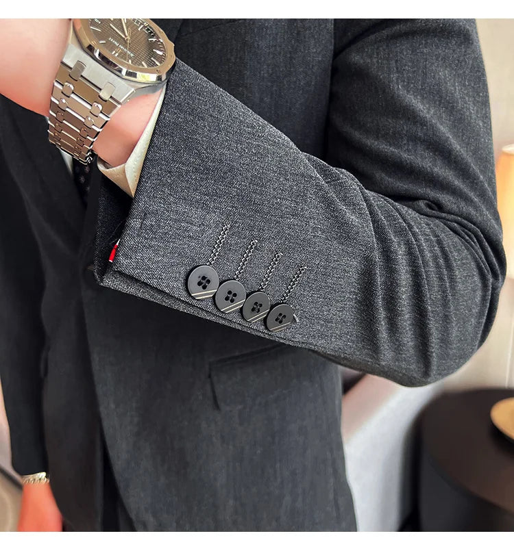 Terno Masculino Casual de Escritório Noivo Casamento Blazer Calça Social