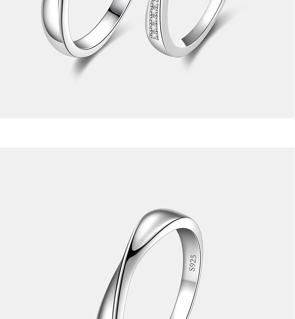 S925 Pure Silver Moissanite Ring for Women Men Couple Ring Fashion Wedding Jewelry Valentine's Day Gift