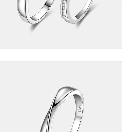 S925 Pure Silver Moissanite Ring for Women Men Couple Ring Fashion Wedding Jewelry Valentine's Day Gift