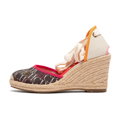 Women's Sandals 2025 New Hemp Bottom Slope Heel Sandals Comfortable and Breathable Holiday Beach Women's Shoes 8CM