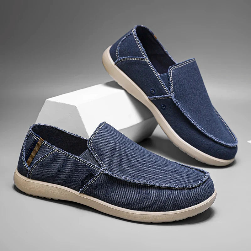 Large Size Canvas Shoes Men's Slip-On Loafers Casual Breathable Independent Station Cross-Border Shoes Adult Low Heel Rubber