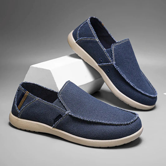 Large Size Canvas Shoes Men's Slip-On Loafers Casual Breathable Independent Station Cross-Border Shoes Adult Low Heel Rubber