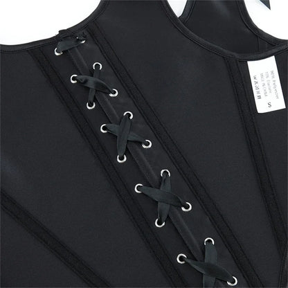 Fashion Satin Black Corset Top Women Overbust Gothic Retro Victorian Shaper Bustier Sexy Lace-up Slim Fishbone Short Corsets