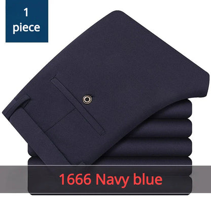 Classic Black Men's Office Dress Pants for Business Formal Fashionable Slim Fit Men's Suit Pants Casual Trousers Plus Size 28-40