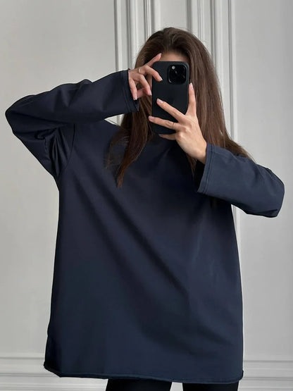 Women Summer 100% Cotton T-shirt Bottoming Spring Basic Fashionable Solid Lady Long Sleeve Loose Tops Shirts