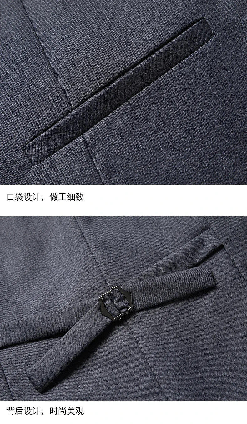 High quality Men Solid color Business - stylish handsome groom best man wedding dress 3/2/1 Single piece optional