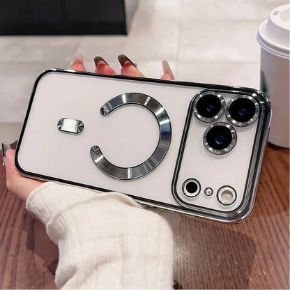 Magsafe Magnetic Plating Phone Case For iPhone 17 Air Pro Max 17Pro Bumper Case For iPhone17 Pro Max Clear Back Cover