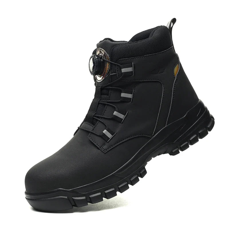 Men's Safety Shoes Steel Toe Anti Smash Safety Boots Puncture Proof Construction Wear-Resistant Work Boots