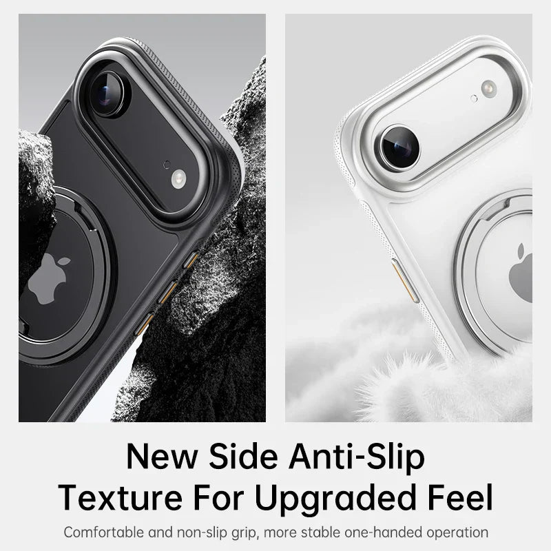 360° transparent Round ring Case for IPhone 12 13 14 15 16 Pro Max Fall prevention funda Cover sling Metal buttons 17 Air case