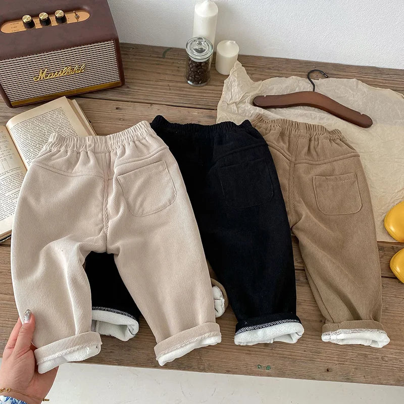 Spring Autumn Solid Kids Boys Straight Pants Fashion Children Clothing Trousers Brief Jeans for 1-6 Years
