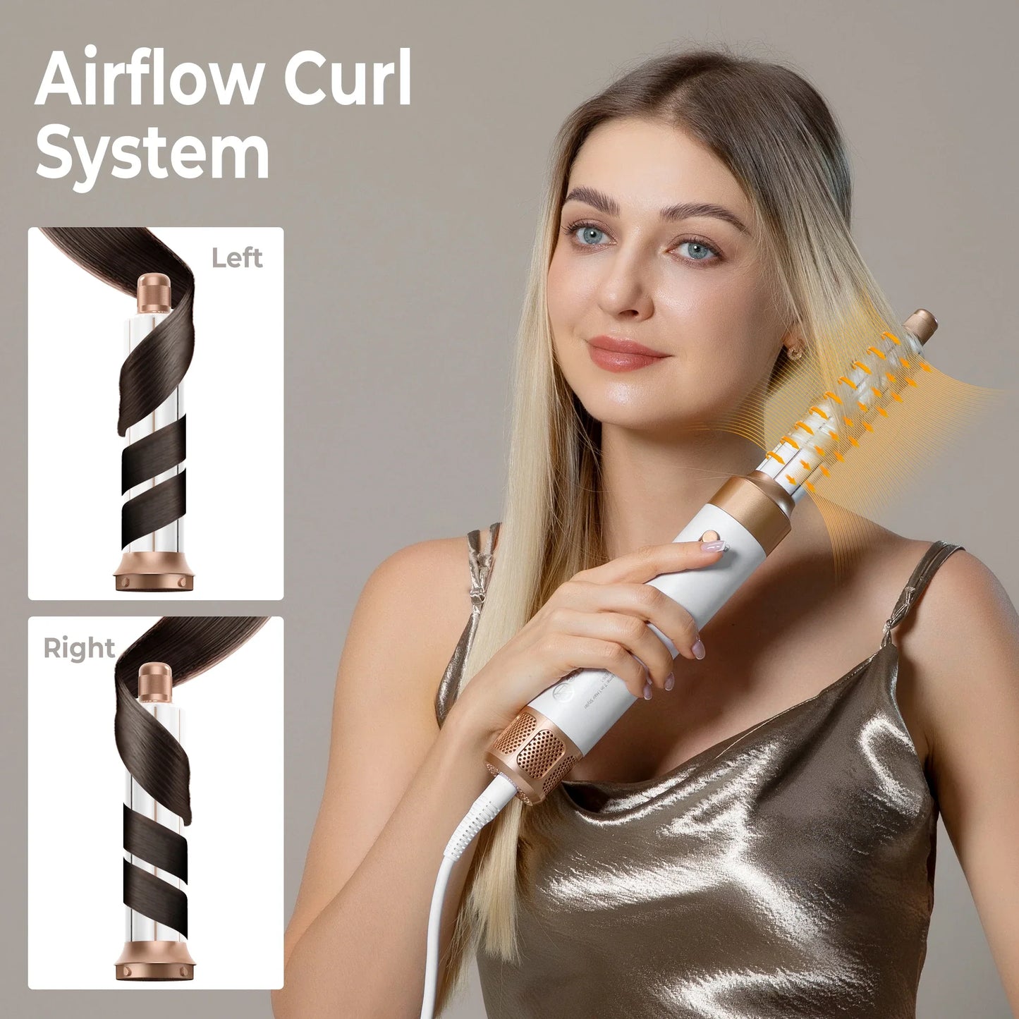7 In 1 Hair Dryer Brush Brushless High Speed Hair Dryer with Diffuser Ionic Blow Dryer Hot Air Styling Comb Auto Hair Curler