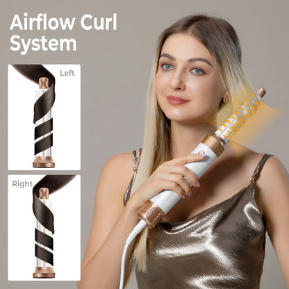 7 In 1 Hair Dryer Brush Brushless High Speed Hair Dryer with Diffuser Ionic Blow Dryer Hot Air Styling Comb Auto Hair Curler