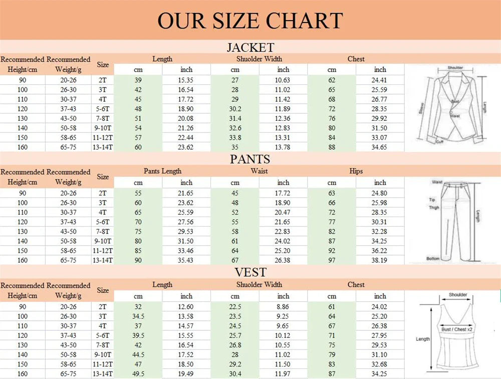 2-14 Yrs Toddler 3-Piece Suit Set Double Breasted Suit Jacket Pants Bowtie Birthday Communion Party Suit for Children