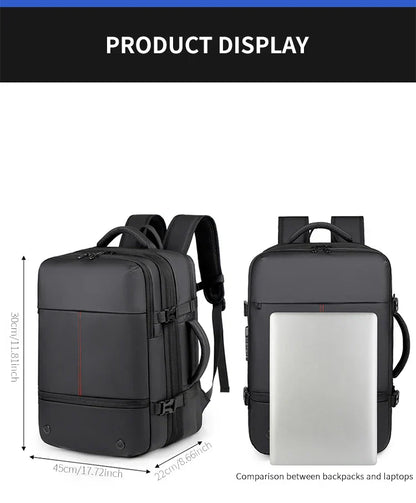 Men's Backpack with Expandable Vacuum Compression, Large Capacity, Dry and Wet Separation, Multifunctional Business Backpack for Short Business Trips