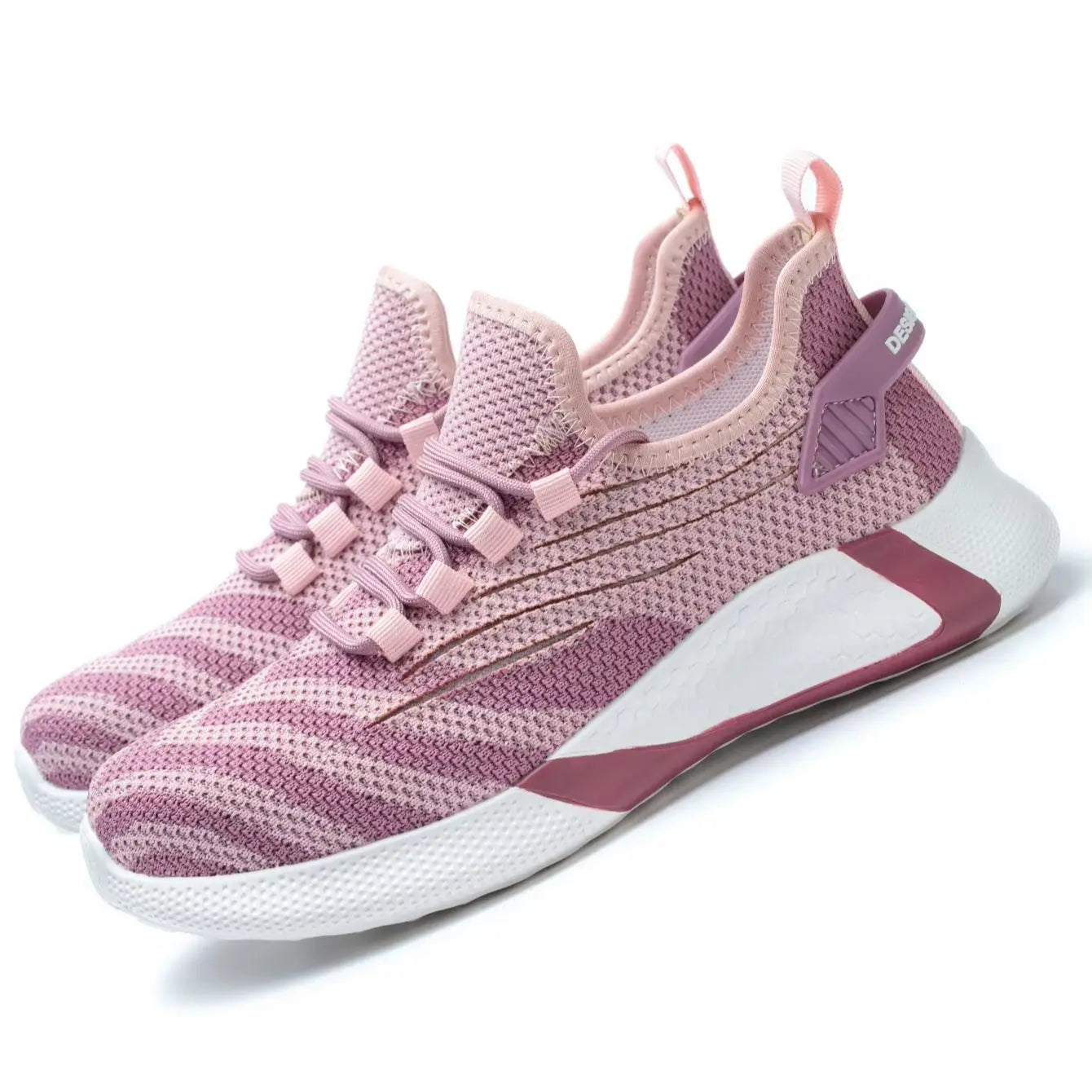 Pink women's safety shoes Steel head anti-smash Light soft breathable work shoes Women's outdoor industrial safety shoes