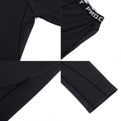 2024 Men's Running Fitness Sportswear Athletic T-Shirt Training Gym Clothes Sports Suits Workout Jogging Rashguard Men's Kit