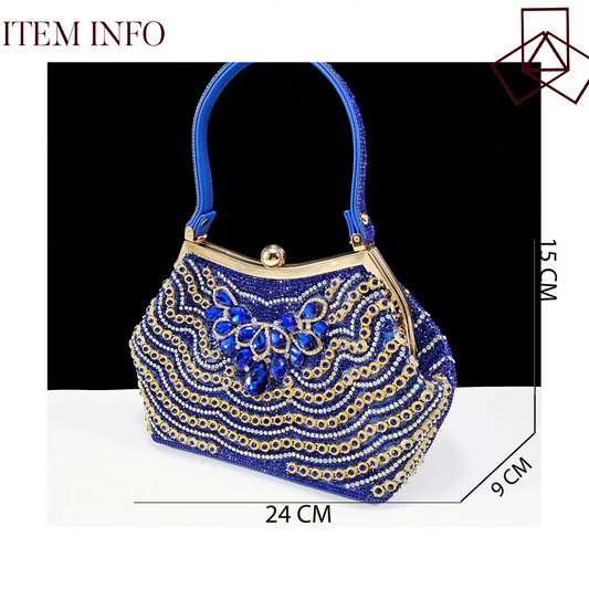 Rhinestone Big Pumps And Bag To Party INS Style Pointed-Toe Shoes And Bag Elegant High Heels for Women