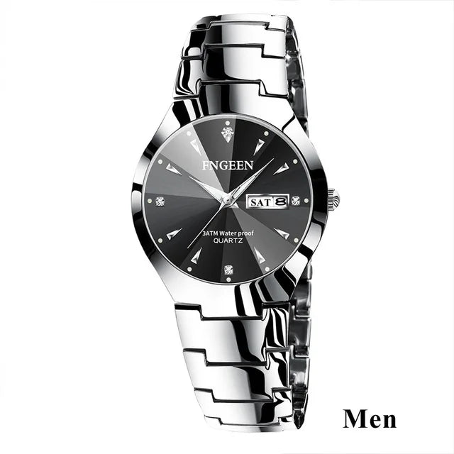 5808 Relogio Feminino Couple Watch Men Quartz watch for Lovers Luxury Womens wristwatch Stainless Steel Waterproof