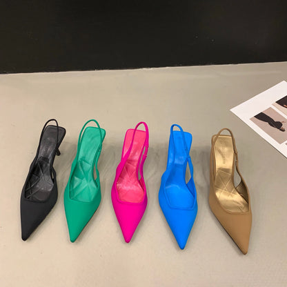 2024 Fashionable Pointed Toe Stiletto Heel Shallow Mouth New Sandals Summer Sexy Elegant Casual Stiletto Women's Shoes NO:M05