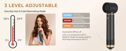 Hair Dryer 5 in 1 Electric Comb Negative Ion Straightener Comb Curling Iron Detachable Multifunctional Heating Brush Hair Dryer