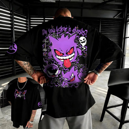 Anime Gengar Graphic T-shirt Man Women Summer Unisex Streetwear Hip-hop Loose Casual Short Sleeved Tee Tops
