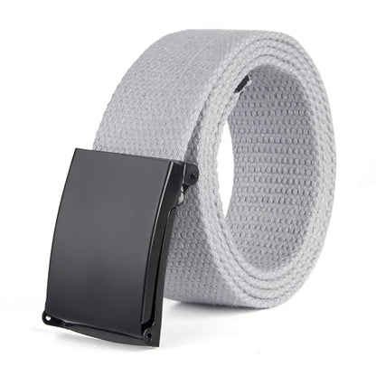 Fashion New Unisex Trousers Belts Canvas Belt metal buckle Men Women Boys Jeans belts Candy Colors Top quality120cm luxury belts