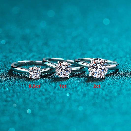 D VVS1 Moissanite Rings for Women Man 4 Prong Solitiare Engagement Wedding Diamond Ring with GRA Certified s925 Sliver