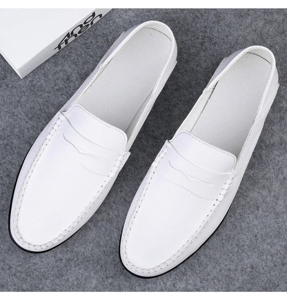 Men's plus size slip on casual shoes Four seasons new soft sole outdoor driving shoes white shoes youth Joker fashion tide shoes
