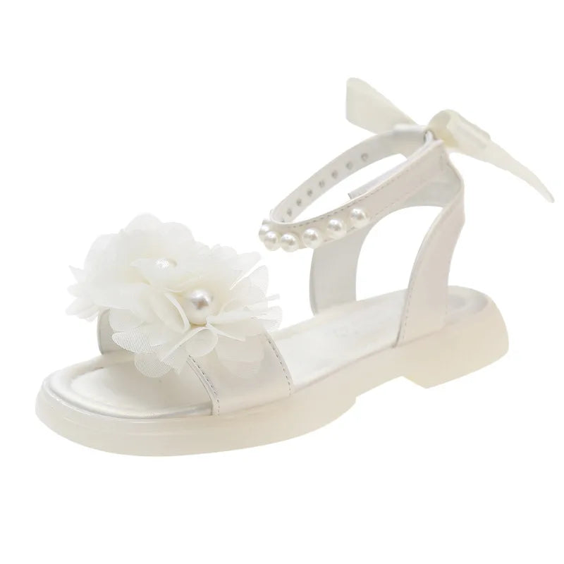 Girls Summer Sandals Soft Bottom Toe-Open Cute Princess Shoes Middle Large Children Little Girls Student Beach Shoes