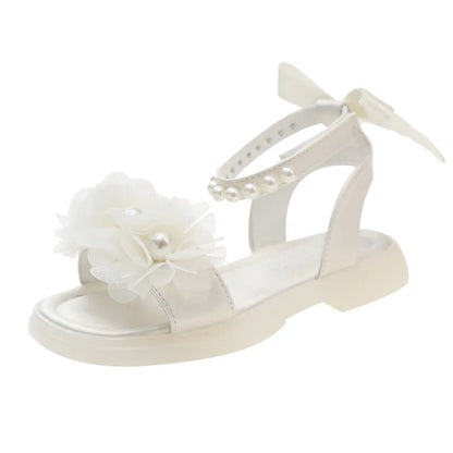 Girls Summer Sandals Soft Bottom Toe-Open Cute Princess Shoes Middle Large Children Little Girls Student Beach Shoes