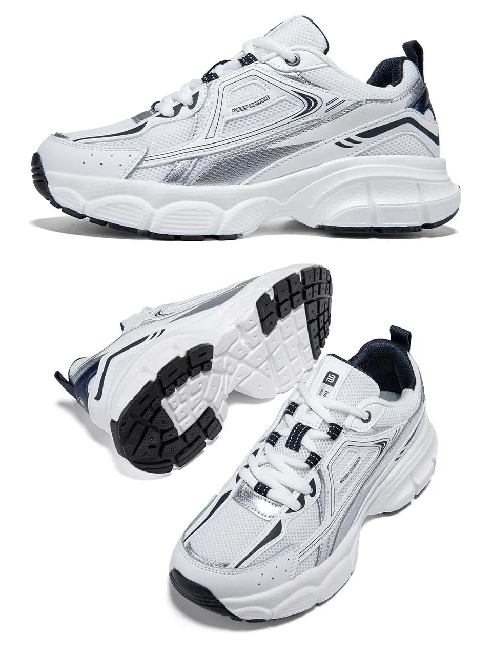 Women Running Shoes Lightweight Breathable Sport Shoes Female Comfort White Casual Sneakers Height Increase Cushioning