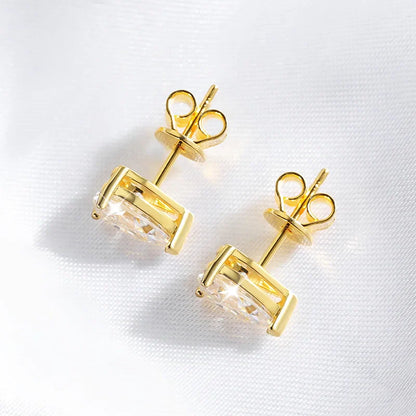 1CT 2CT 4CT Pear Cut Moissanite Stud Earrings for Women Sparkling Solitaire Jewelry 925 Sterling Silver Valentine Gift
